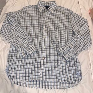 Tommy Hilfiger Two-Ply Cotton Plaid Button-Down Shirt – Size Medium